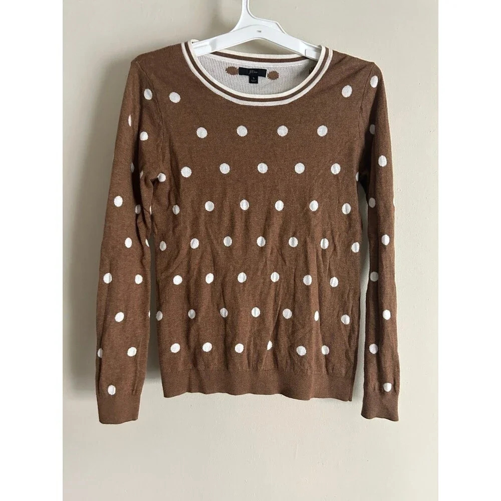 J. Crew Sweater Crew Neck Pullover Polka Dots S